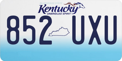 KY license plate 852UXU