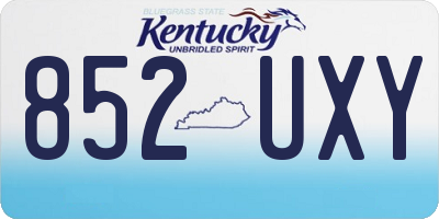 KY license plate 852UXY
