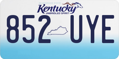 KY license plate 852UYE