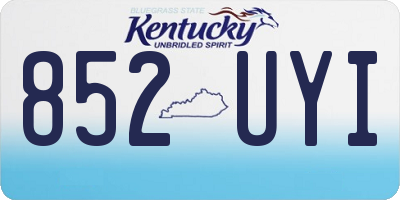 KY license plate 852UYI