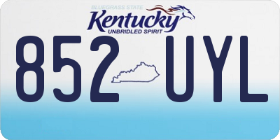 KY license plate 852UYL