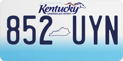 KY license plate 852UYN