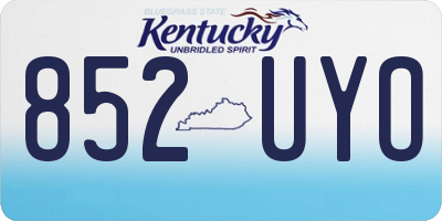KY license plate 852UYO