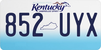 KY license plate 852UYX