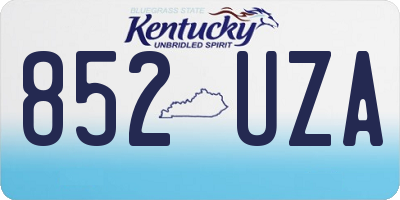 KY license plate 852UZA