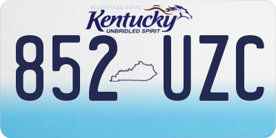 KY license plate 852UZC
