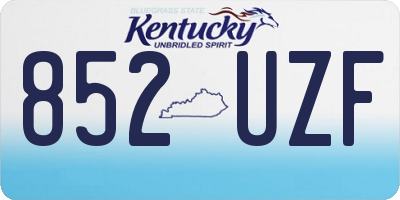KY license plate 852UZF
