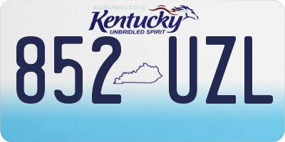 KY license plate 852UZL