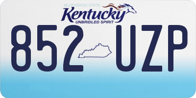 KY license plate 852UZP