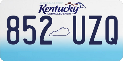 KY license plate 852UZQ