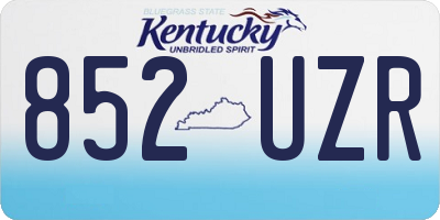 KY license plate 852UZR