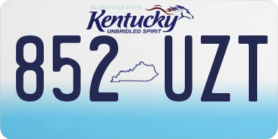 KY license plate 852UZT