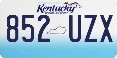 KY license plate 852UZX