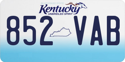 KY license plate 852VAB