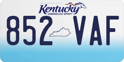 KY license plate 852VAF