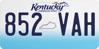 KY license plate 852VAH