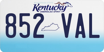 KY license plate 852VAL