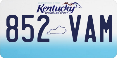 KY license plate 852VAM