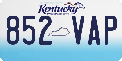 KY license plate 852VAP