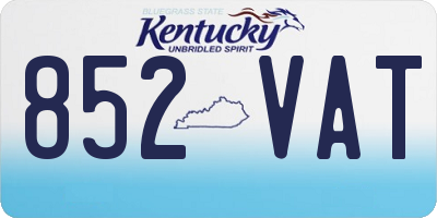 KY license plate 852VAT