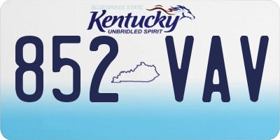 KY license plate 852VAV