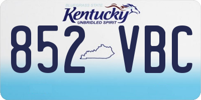 KY license plate 852VBC