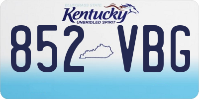 KY license plate 852VBG