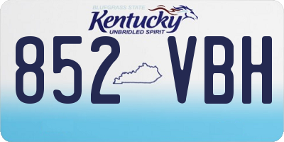 KY license plate 852VBH