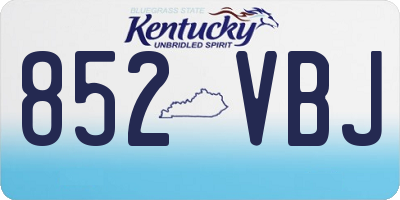 KY license plate 852VBJ