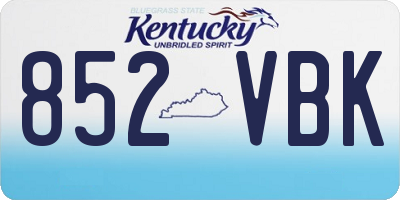 KY license plate 852VBK
