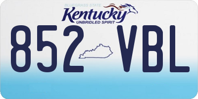 KY license plate 852VBL
