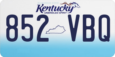 KY license plate 852VBQ