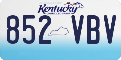KY license plate 852VBV