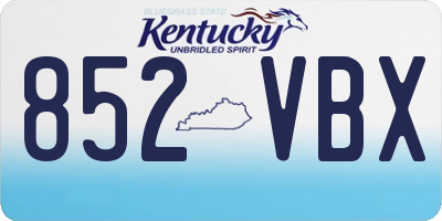 KY license plate 852VBX