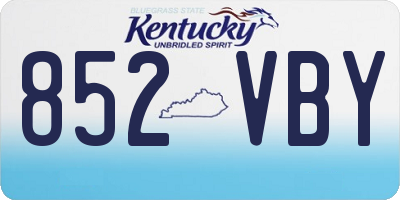 KY license plate 852VBY