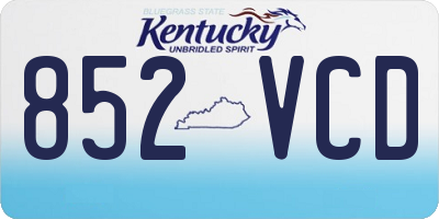 KY license plate 852VCD