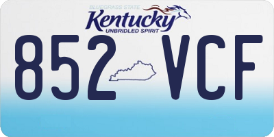 KY license plate 852VCF