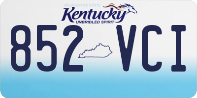 KY license plate 852VCI