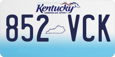 KY license plate 852VCK