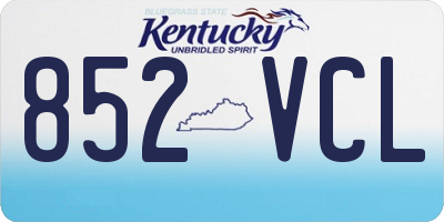 KY license plate 852VCL