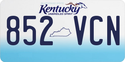 KY license plate 852VCN