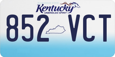 KY license plate 852VCT