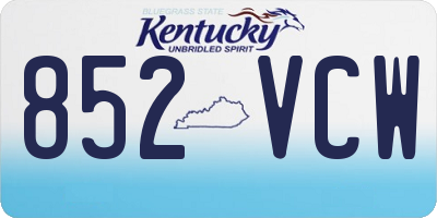 KY license plate 852VCW