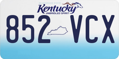KY license plate 852VCX