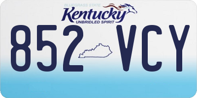 KY license plate 852VCY