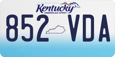 KY license plate 852VDA