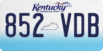 KY license plate 852VDB