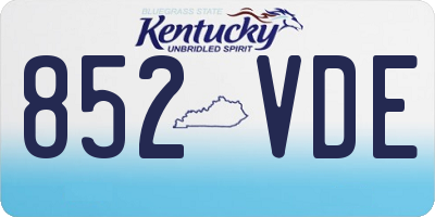 KY license plate 852VDE