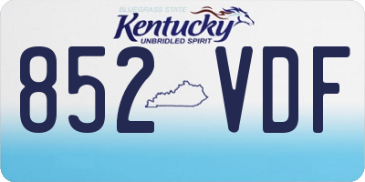 KY license plate 852VDF