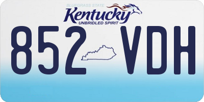 KY license plate 852VDH
